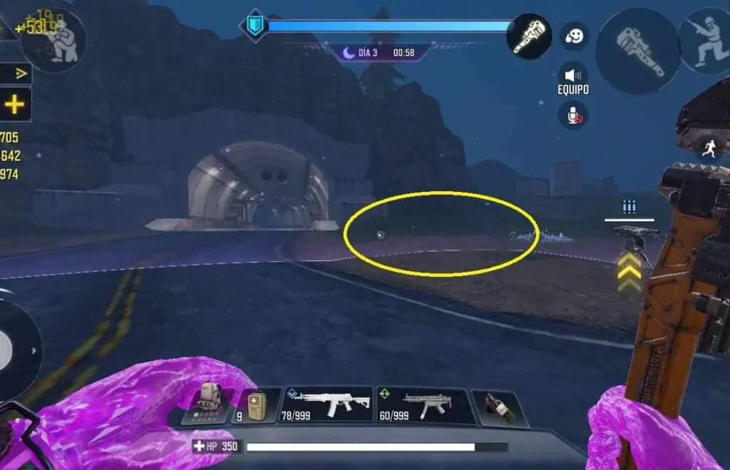 helicóptero cerca de base de lanzamiento con mobile modo zombies