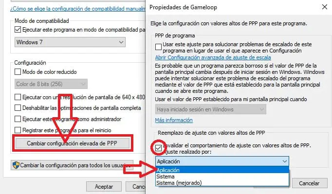 Cambiar configuración ppp de gameloop