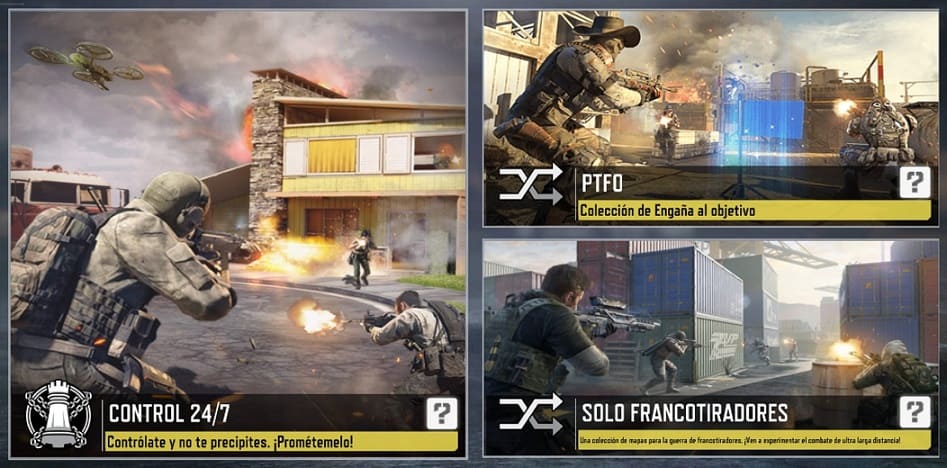Modos de juego temporales en cod mobile