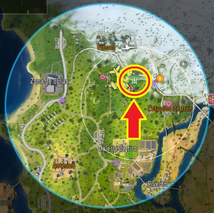 Ubicación del tanque en el mapa Blackout de battle royale