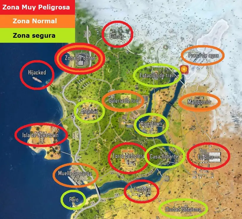 Ubicaciones mas peligrosas en el mapa Blackout br