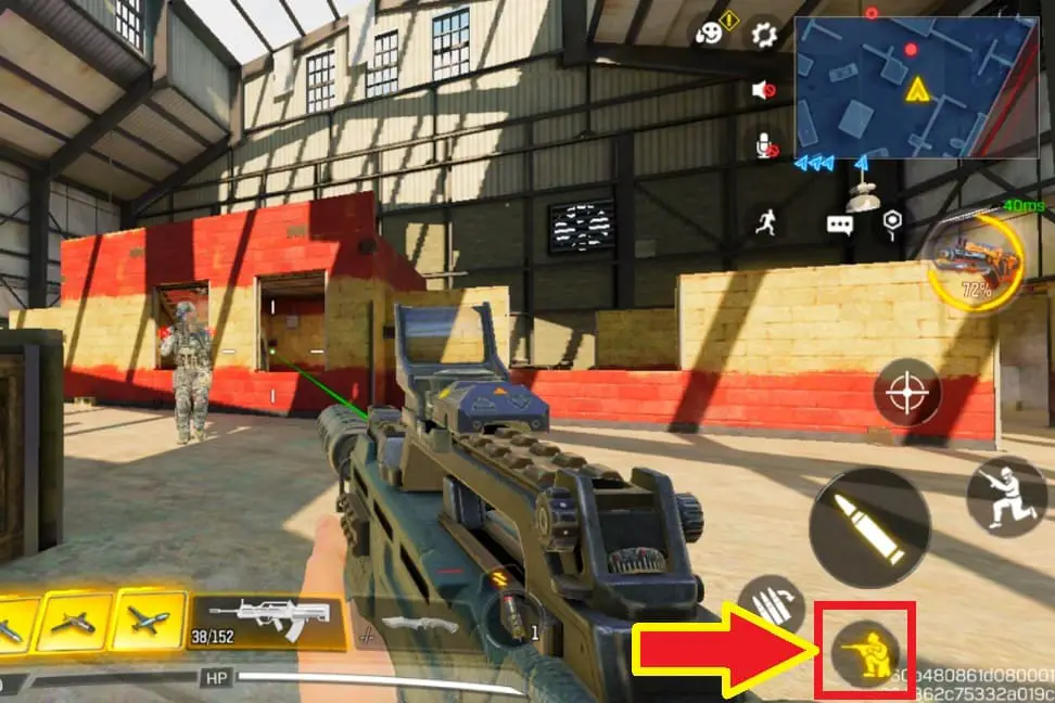 Ejemplo de como agacharse en COD Mobile