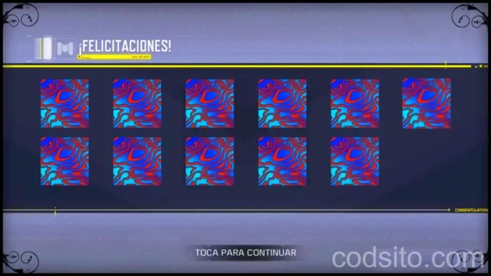 Captura del momento en el que se consiguen todos los camuflajes de damasco en cod mobile