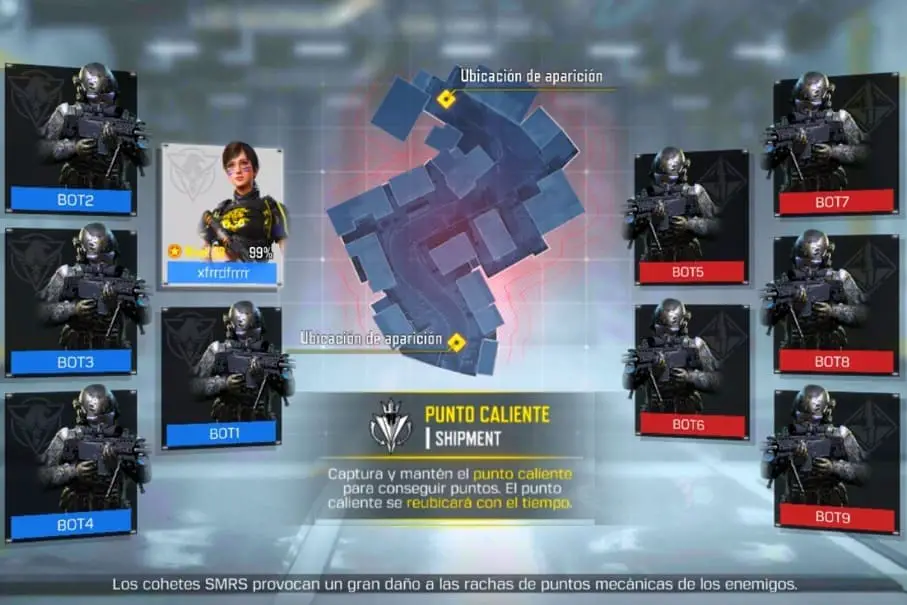 Captura de partida en contra de bots cod mobile