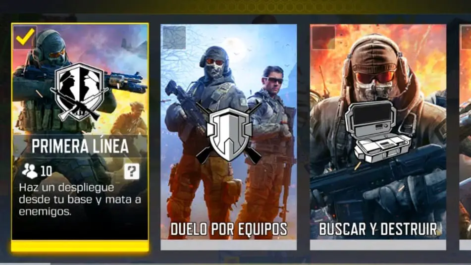Como seleccionar el modo de juego "Primera Línea" COD Mobile