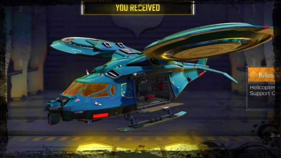 Imagen del helicóptero legendario en cod mobile