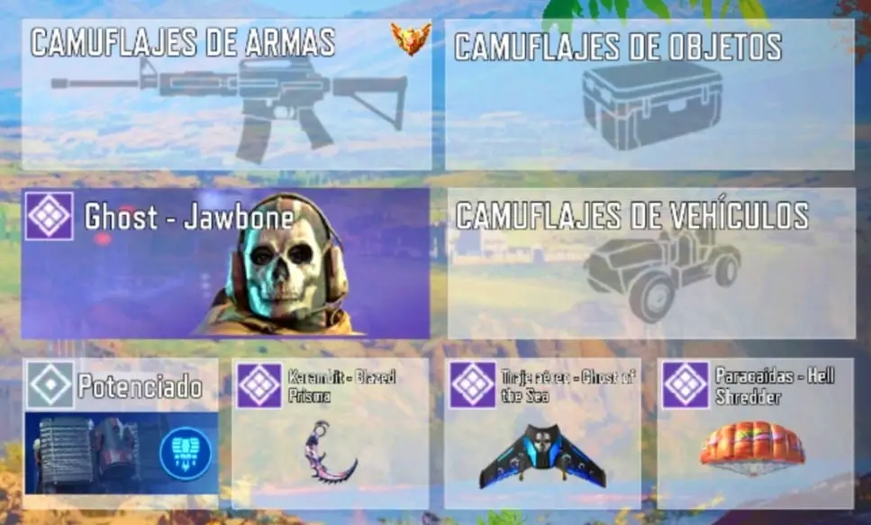 Captura de como modificar el armamento en el battle royale de COD Mobile