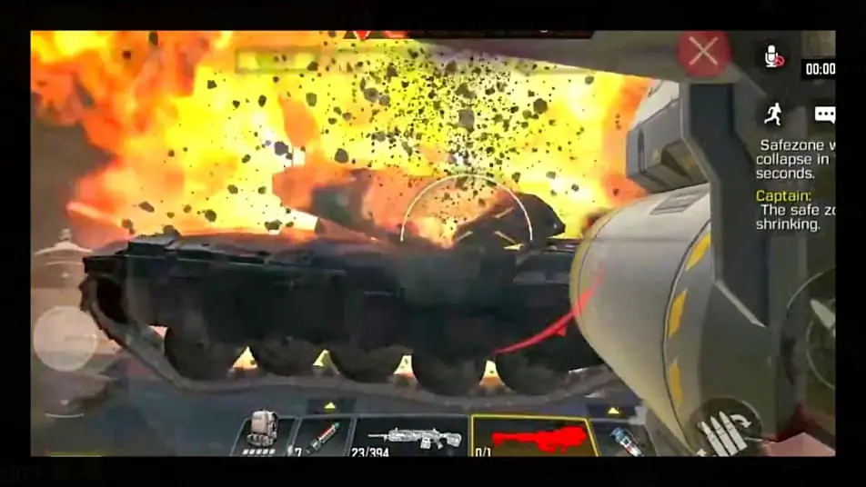 captura de un tanque destruido dentro del juego cod mobile