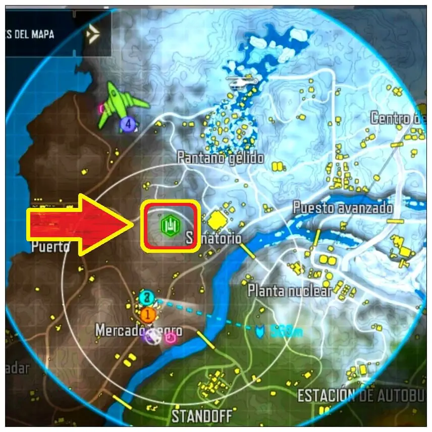 Mapa con las ubicaciones del tanque en el battle royale de cod mobile