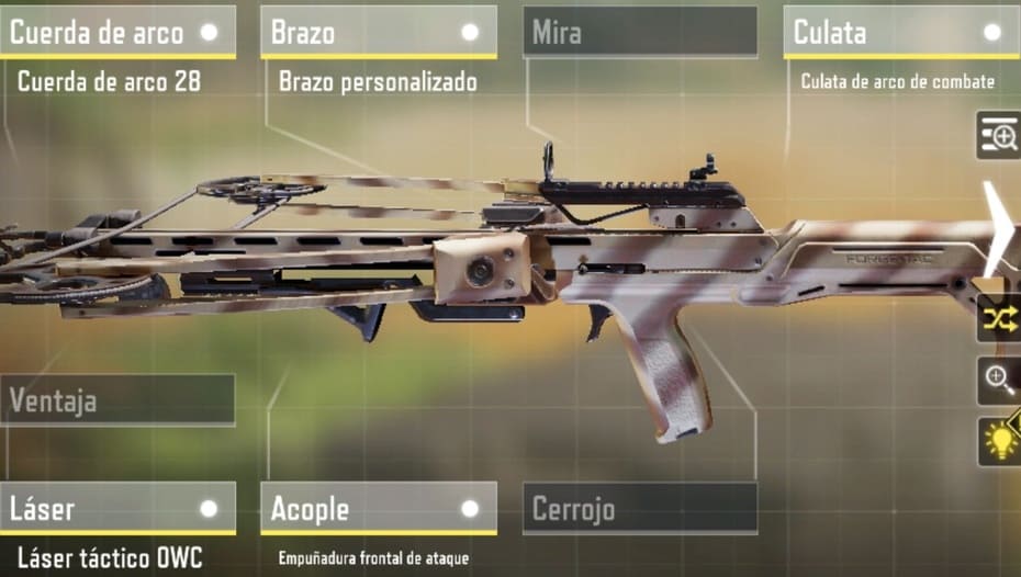Imagen mejor configuración y accesorios para aumentar la precisión en la Ballesta cod mobile