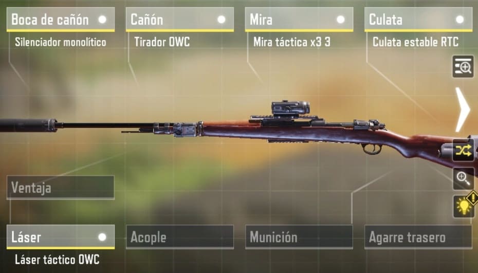 Imagen mejor configuración y accesorios para aumentar la precisión en la Kilo con mecanismo de cerrojo cod mobile
