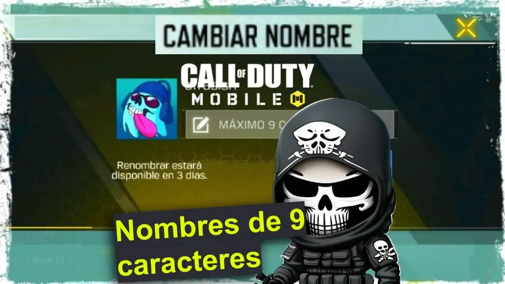 Imagen con Nombres de 9 caracteres disponibles para Call of Duty Mobile