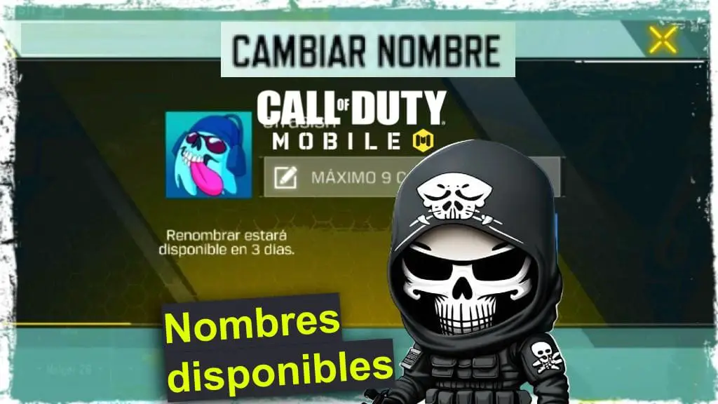 Imagen con Nombres disponibles para Call of Duty Mobile