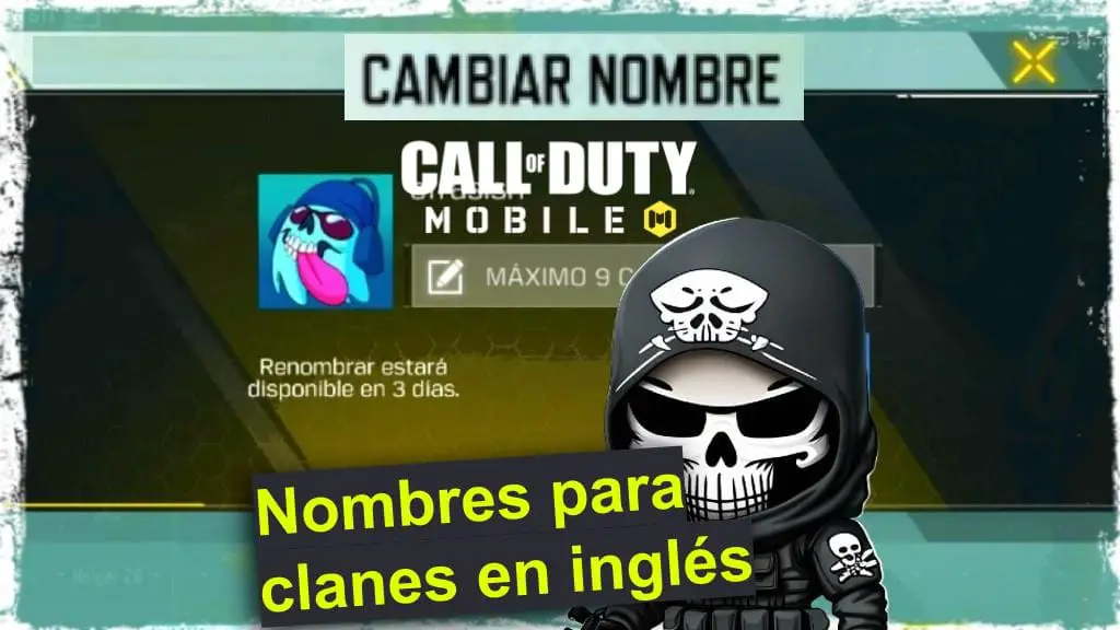 Imagen con Nombres para clanes en inglés disponibles para Call of Duty Mobile